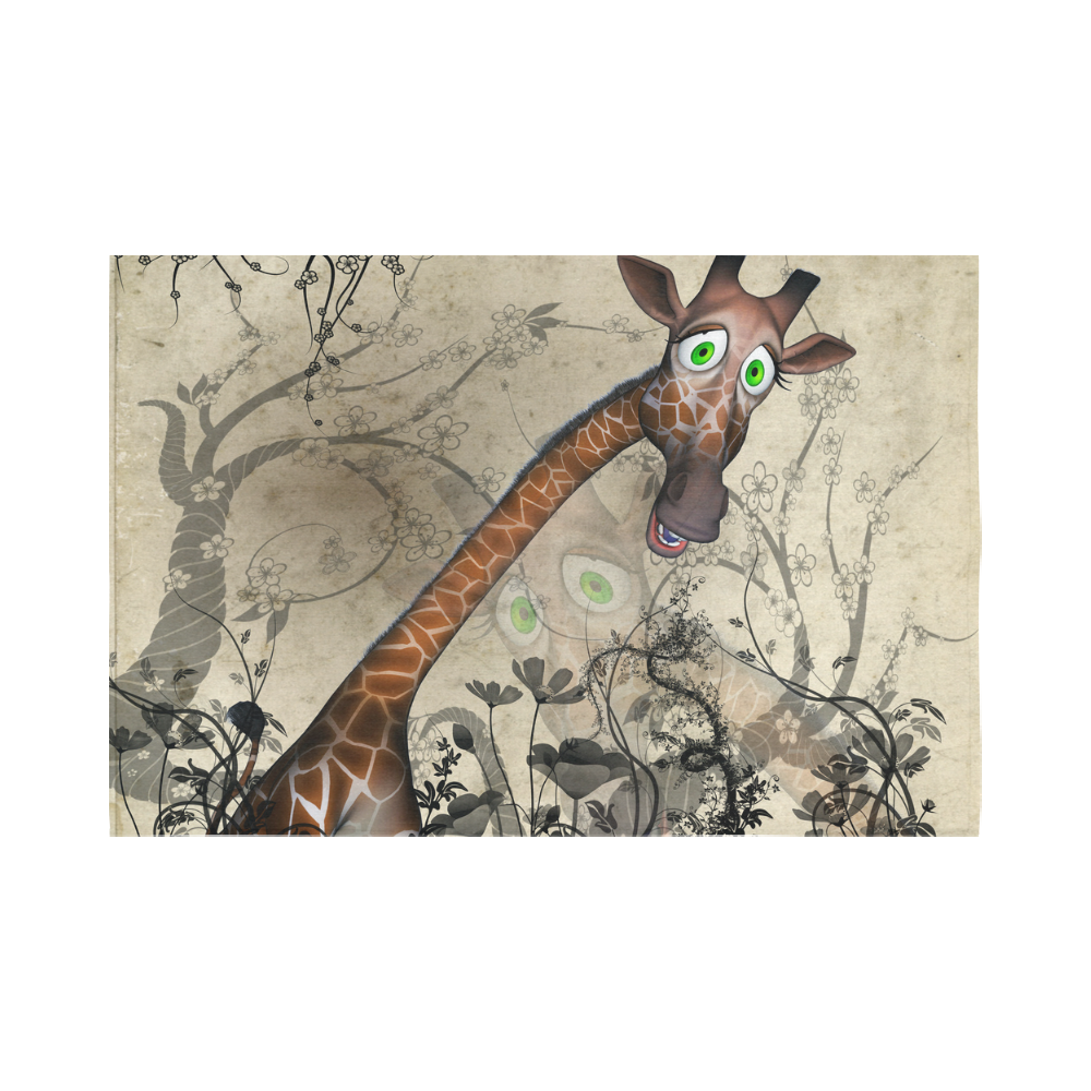 Funny, happy giraffe Cotton Linen Wall Tapestry 90"x 60"