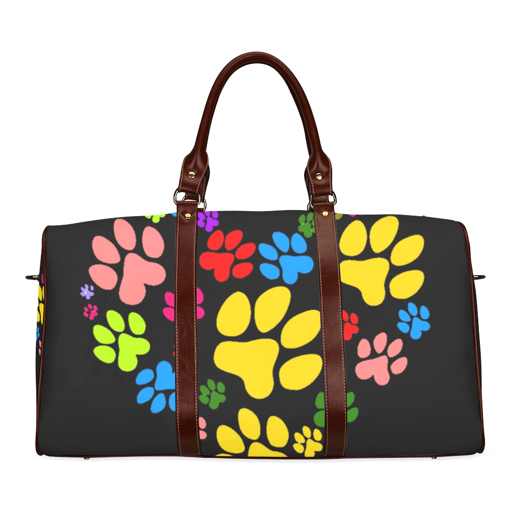 Paws heart by Popart Lover Waterproof Travel Bag/Large (Model 1639)