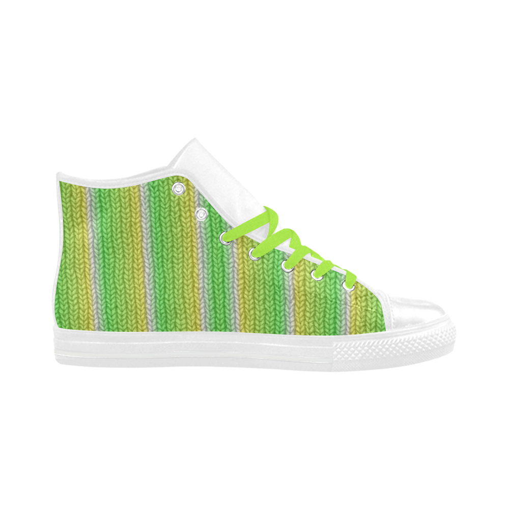 Knitted 16 A Aquila High Top Microfiber Leather Women's Shoes/Large Size (Model 032)