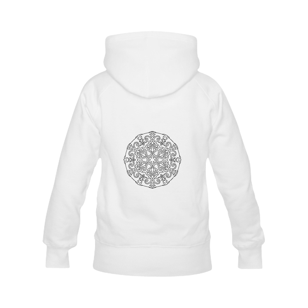 New arrival in shop. Designers jacket with hand-drawn original Mandala. Black and white. Edition 201 Women's Classic Hoodies (Model H07)