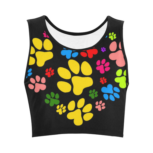 Paws heart by Popart Lover Women's Crop Top (Model T42)