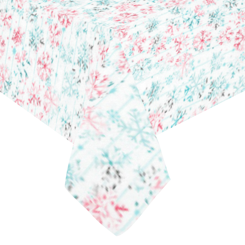 watercolor snowflakes, christmas pattern Cotton Linen Tablecloth 60"x120"