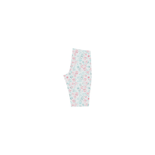 watercolor snowflakes, christmas pattern Hestia Cropped Leggings (Model L03)