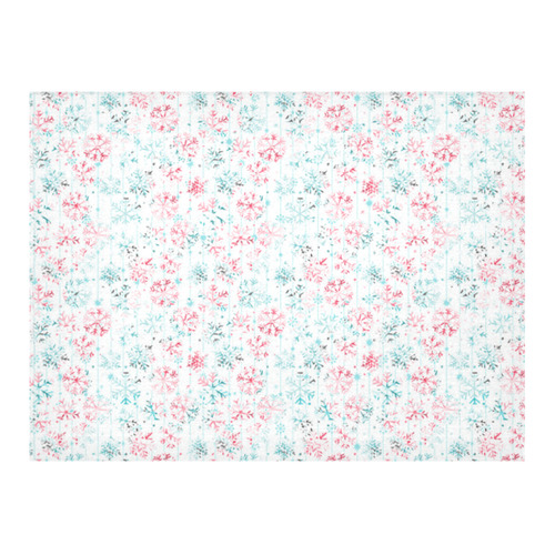 watercolor snowflakes, christmas pattern Cotton Linen Tablecloth 52"x 70"