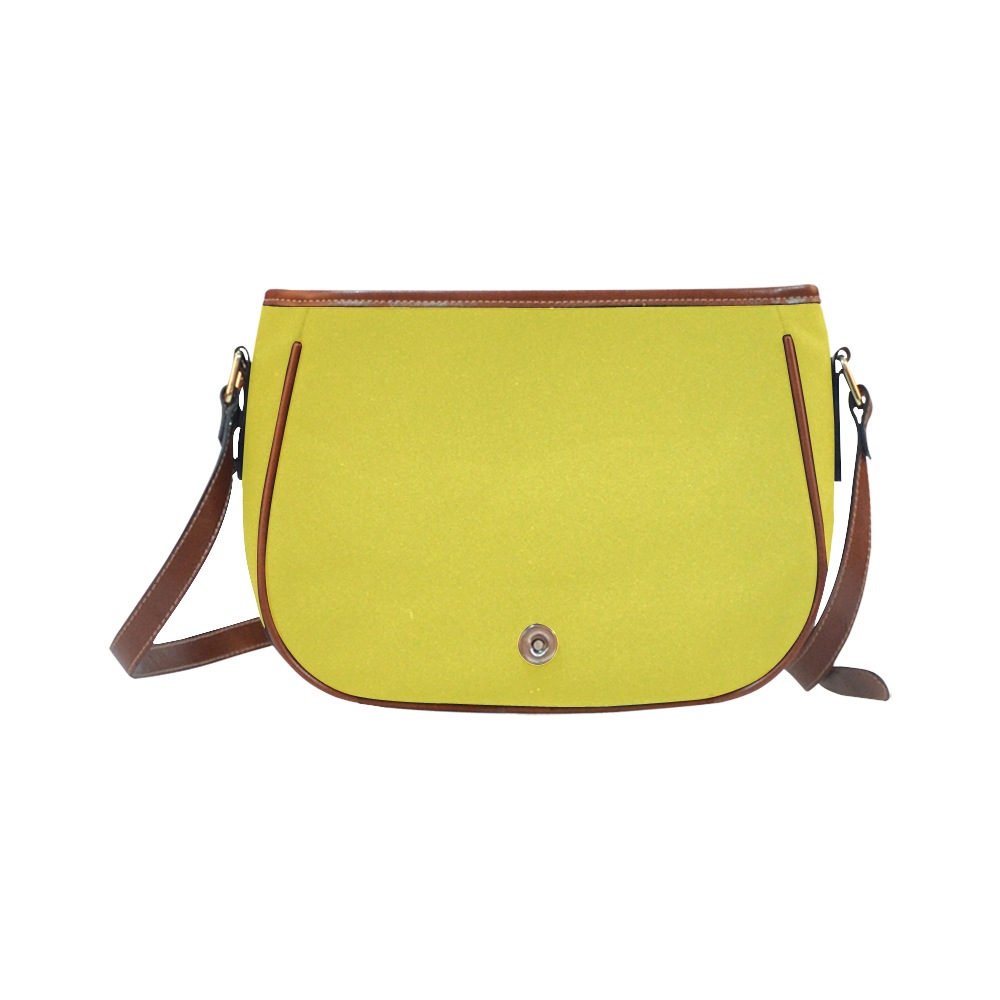 Old yellow fashion designers bag edition / yellow and brown collection 2016 Saddle Bag/Small (Model 1649) Full Customization
