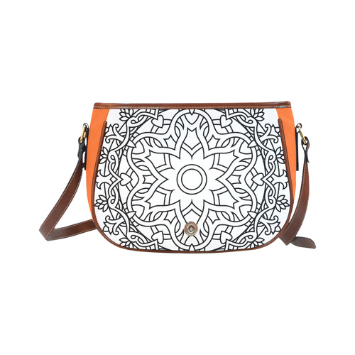 Beautiful tones, line art. New hand-drawn Mandala art in our design atelier. Collection 2016 availab Saddle Bag/Small (Model 1649) Full Customization