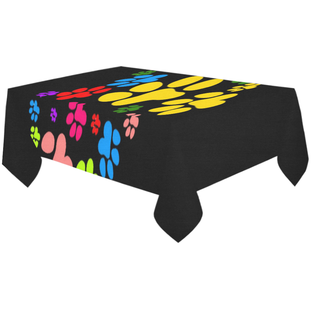 Paws heart by Popart Lover Cotton Linen Tablecloth 60"x120"