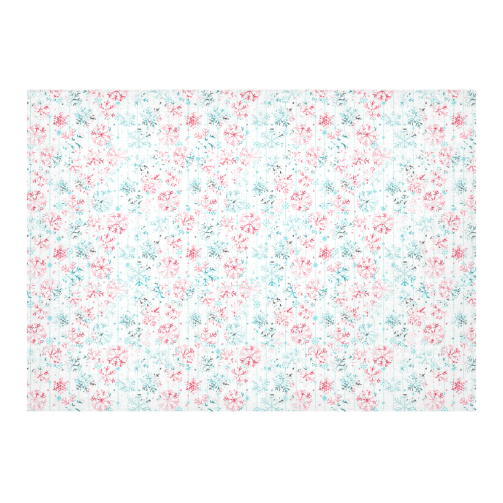 watercolor snowflakes, christmas pattern Cotton Linen Tablecloth 60"x 84"