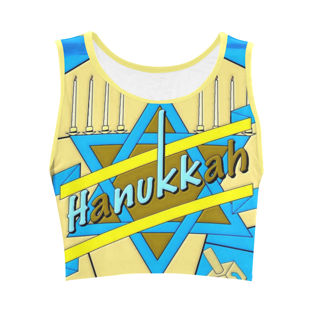 Happy hanukkah by Popart Lover Women's Crop Top (Model T42)