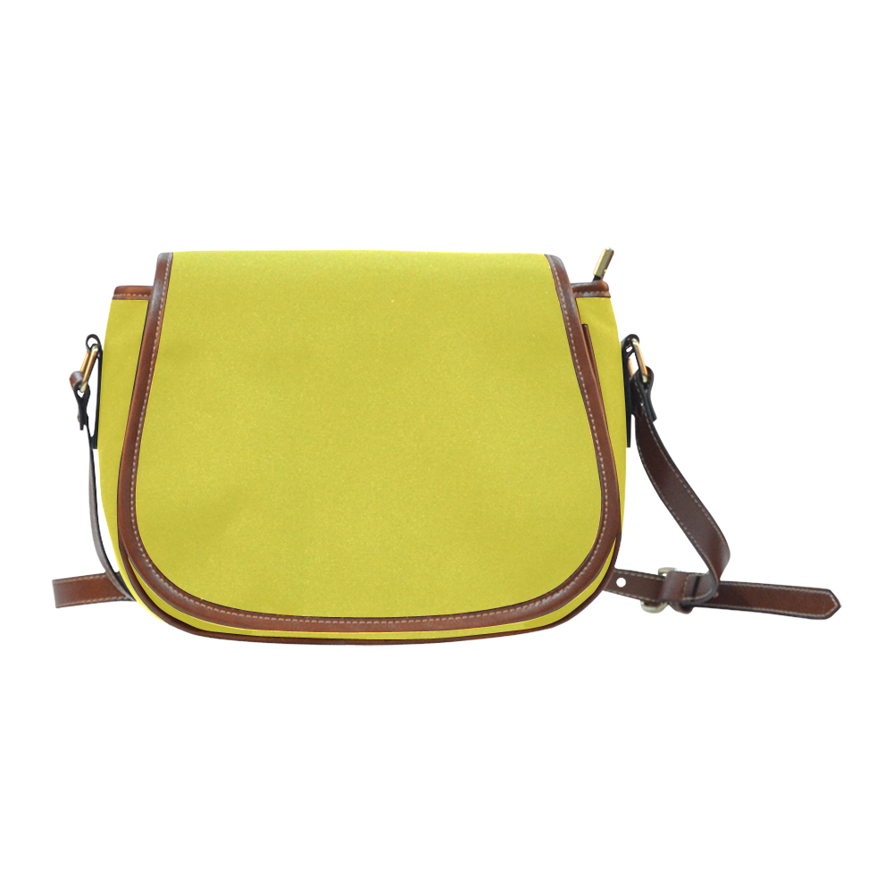 Old yellow fashion designers bag edition / yellow and brown collection 2016 Saddle Bag/Small (Model 1649) Full Customization