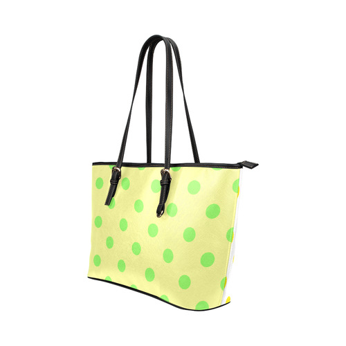 New! Esquisitee designers collection with dots. Yellow and green edition 2016 Leather Tote Bag/Small (Model 1651)