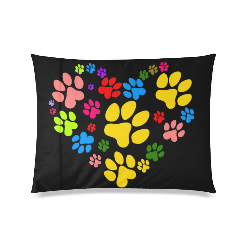 Paws heart by Popart Lover Custom Zippered Pillow Case 20"x26"(Twin Sides)