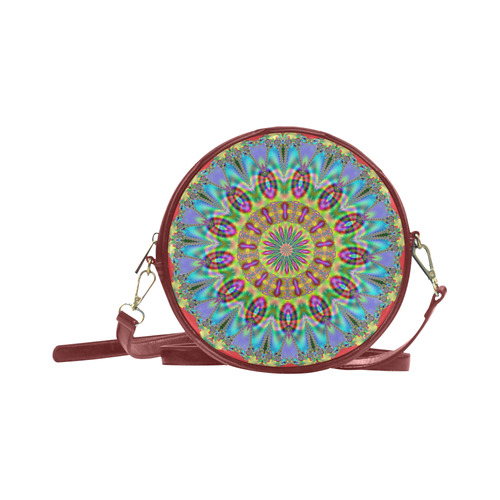 Fractal Kaleidoscope Mandala Flower Abstract 20 Round Sling Bag (Model 1647)
