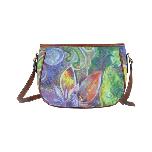 Exotic Flowers Saddle Bag/Small (Model 1649) Full Customization