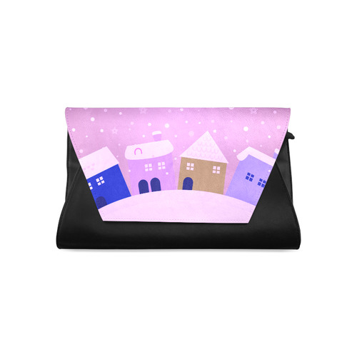 New and fresh! Original hand-drawn design. Village during christmas 2016 edition Clutch Bag (Model 1630)