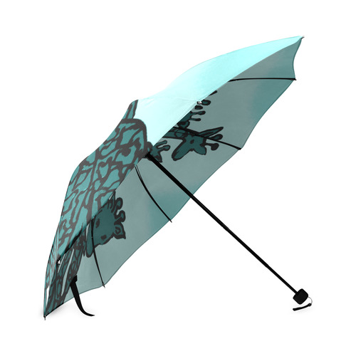 Tangled Teal Giraffes Foldable Umbrella (Model U01)