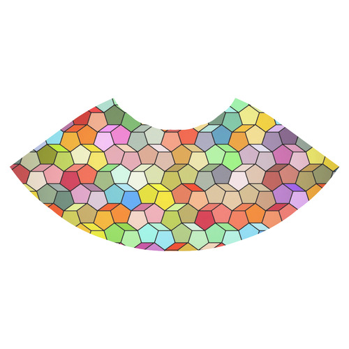 Colorful Polygon Pattern Athena Women's Short Skirt (Model D15)