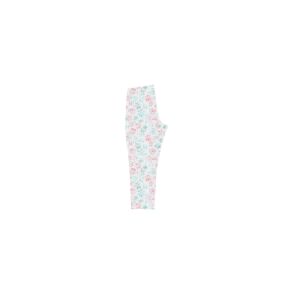 watercolor snowflakes, christmas pattern Capri Legging (Model L02)