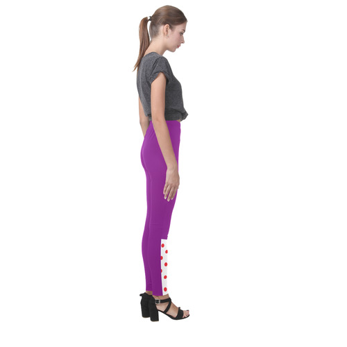 New in shop! Designers fashion available : New leggings vintage edition. Purple and designers dots / Cassandra Women's Leggings (Model L01)
