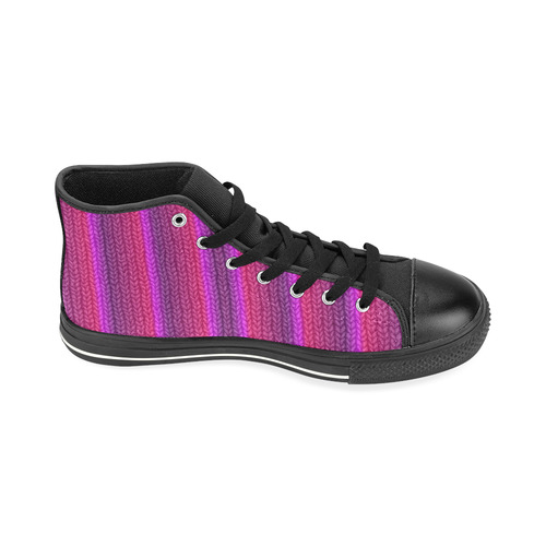 Knitted 16 B High Top Canvas Women's Shoes/Large Size (Model 017)