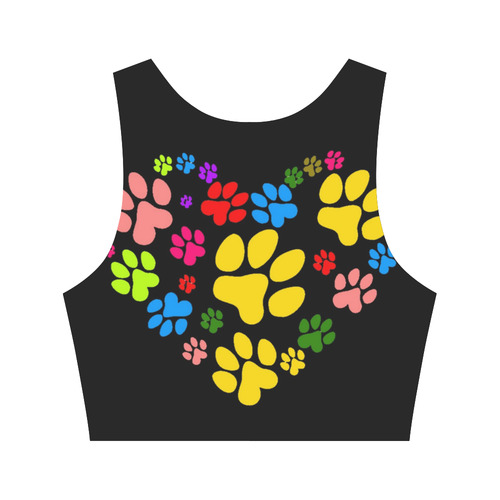 Paws heart by Popart Lover Women's Crop Top (Model T42)