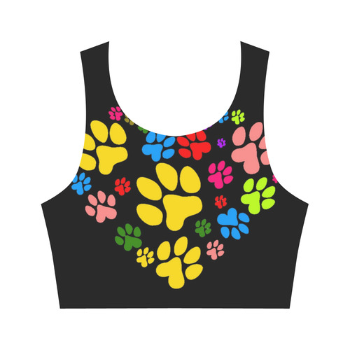 Paws heart by Popart Lover Women's Crop Top (Model T42)