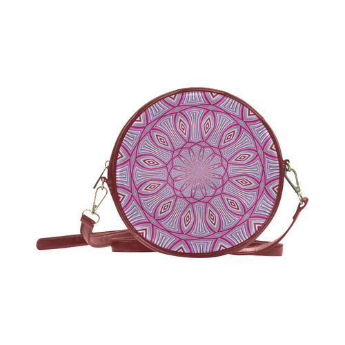 Fractal Kaleidoscope Mandala Flower Abstract 23 Round Sling Bag (Model 1647)