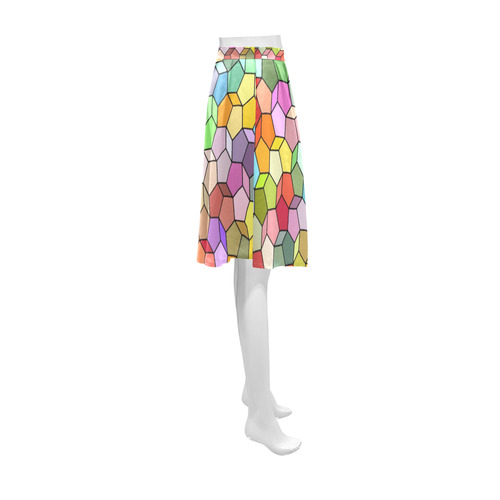 Colorful Polygon Pattern Athena Women's Short Skirt (Model D15)