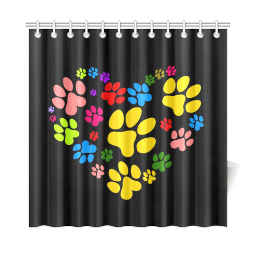 Paws heart by Popart Lover Shower Curtain 72"x72"