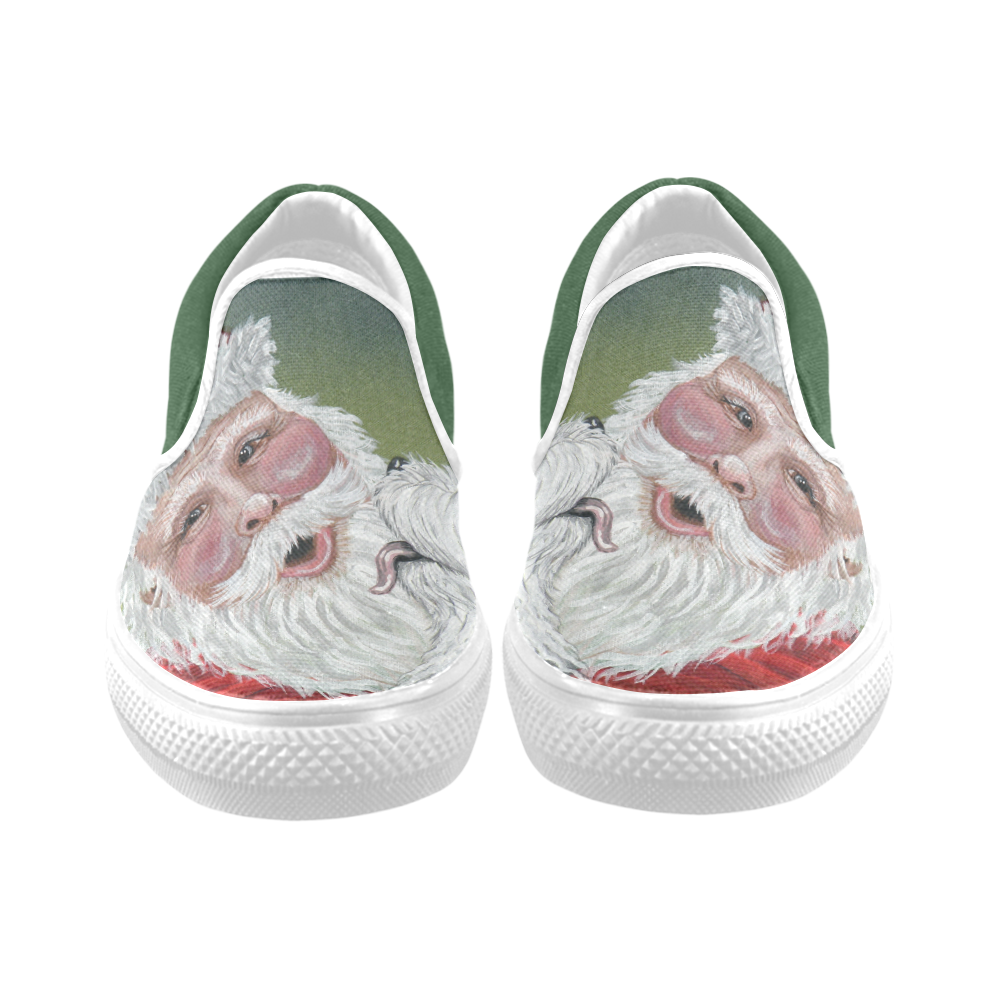 Christmas Kisses Women's Unusual Slip-on Canvas Shoes (Model 019)