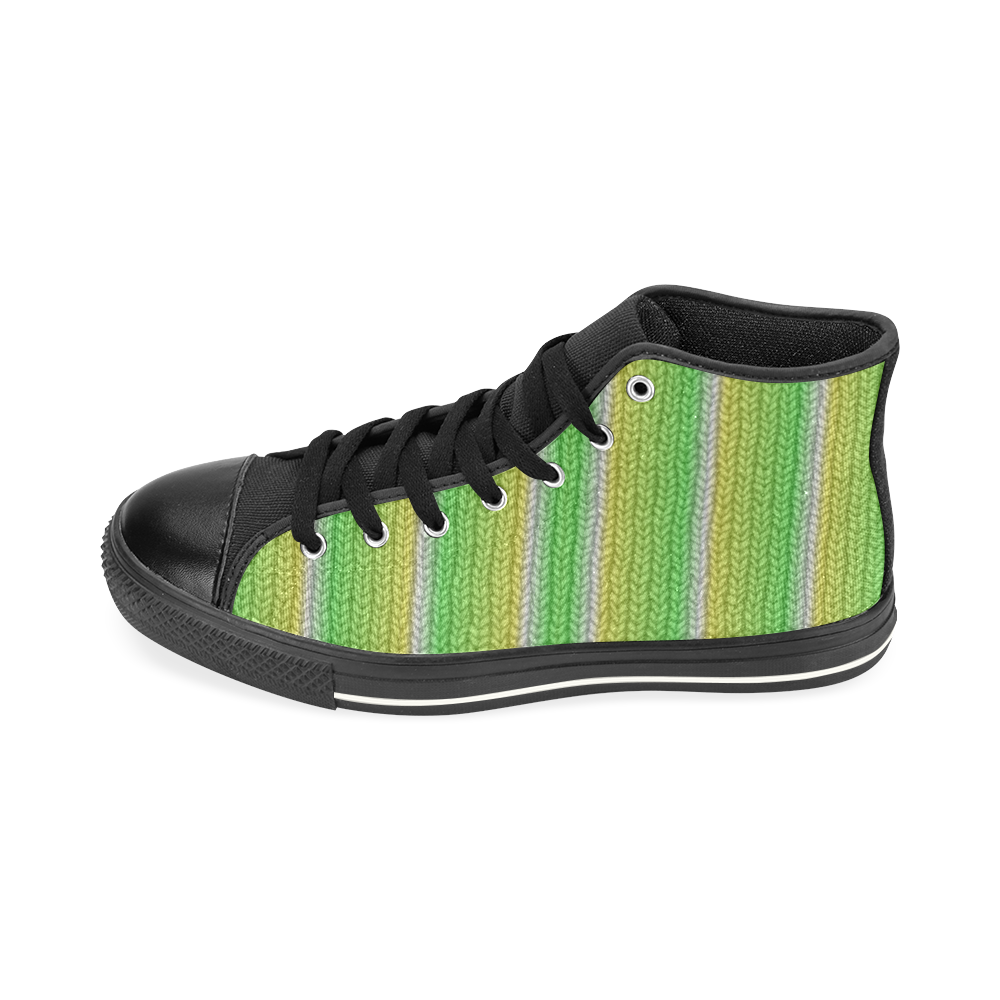 Knitted 16 A High Top Canvas Women's Shoes/Large Size (Model 017)