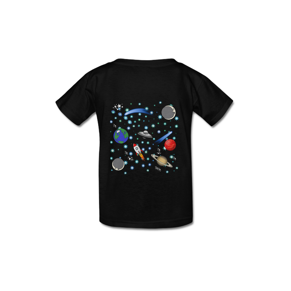 Galaxy Universe - Planets, Stars, Comets, Rockets Kid's  Classic T-shirt (Model T22)