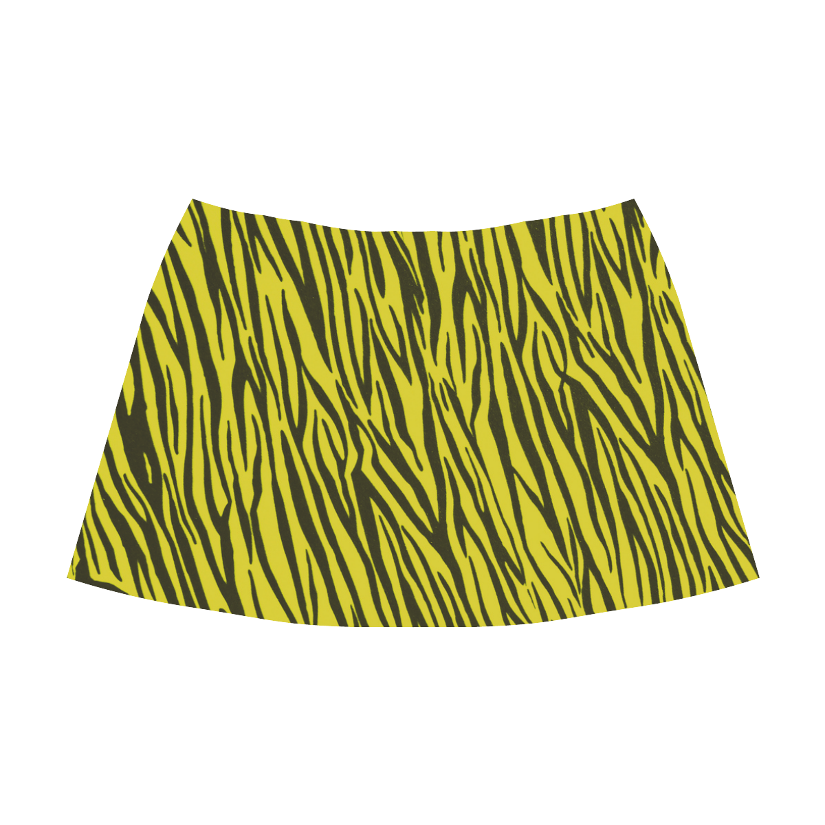 Yellow Zebra Stripes Fur Mnemosyne Women's Crepe Skirt (Model D16)