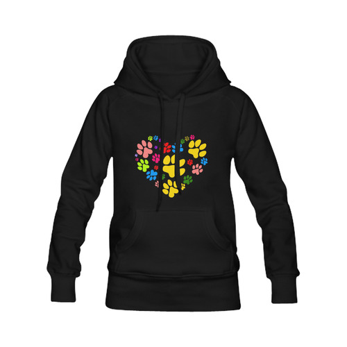 Paws heart by Popart Lover Women's Classic Hoodies (Model H07)