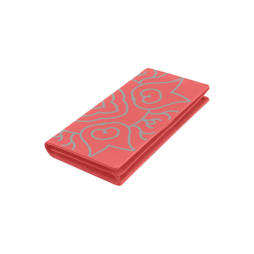 New! Luxury hand-drawn Mandala wallet. Designers vintage edition with red and silver Women's Leather Wallet (Model 1611)
