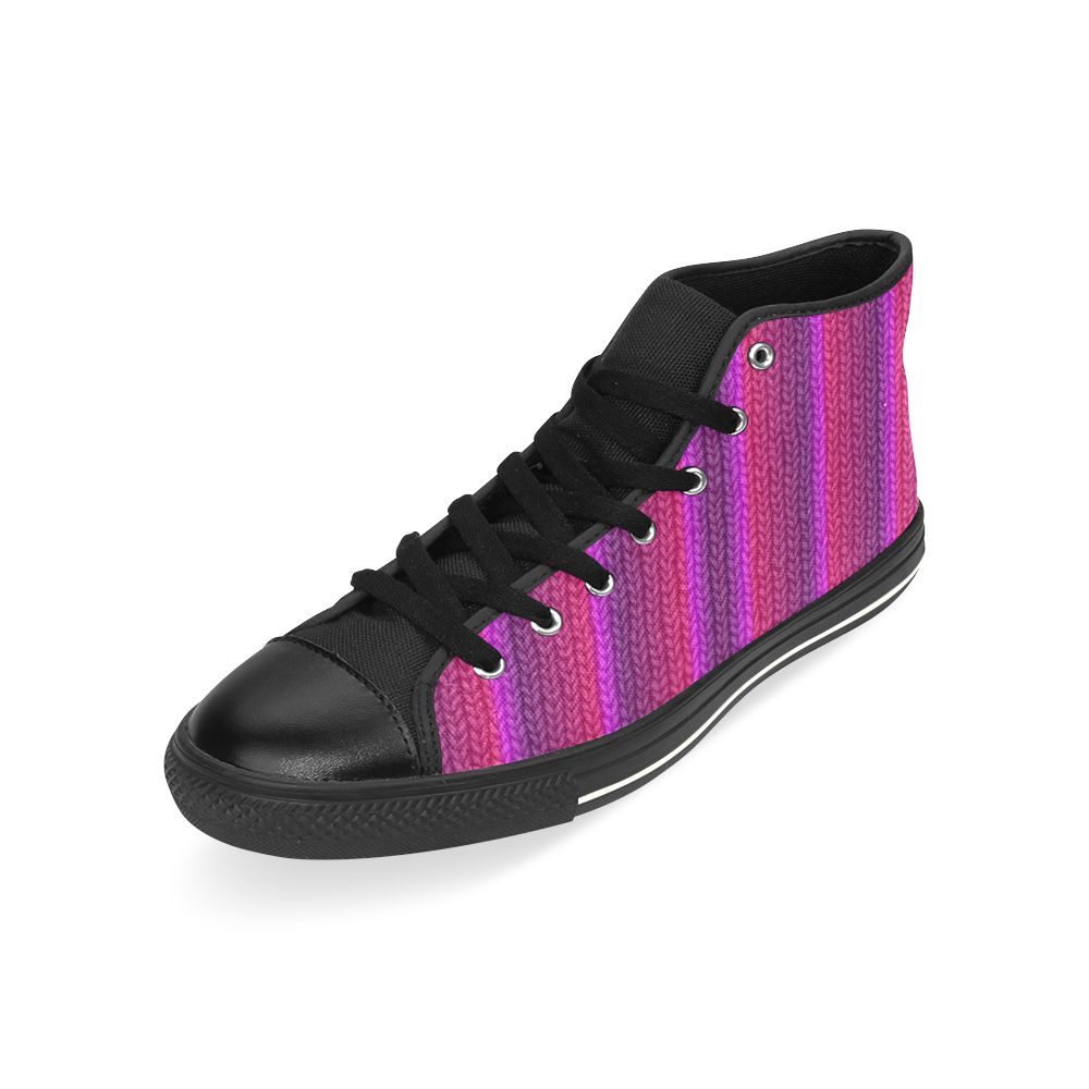 Knitted 16 B High Top Canvas Women's Shoes/Large Size (Model 017)