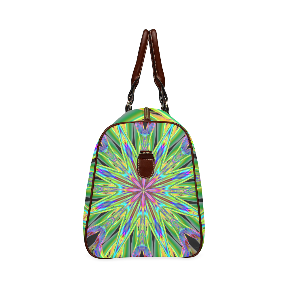 Fractal Kaleidoscope Mandala Flower Abstract 30 Waterproof Travel Bag/Large (Model 1639)