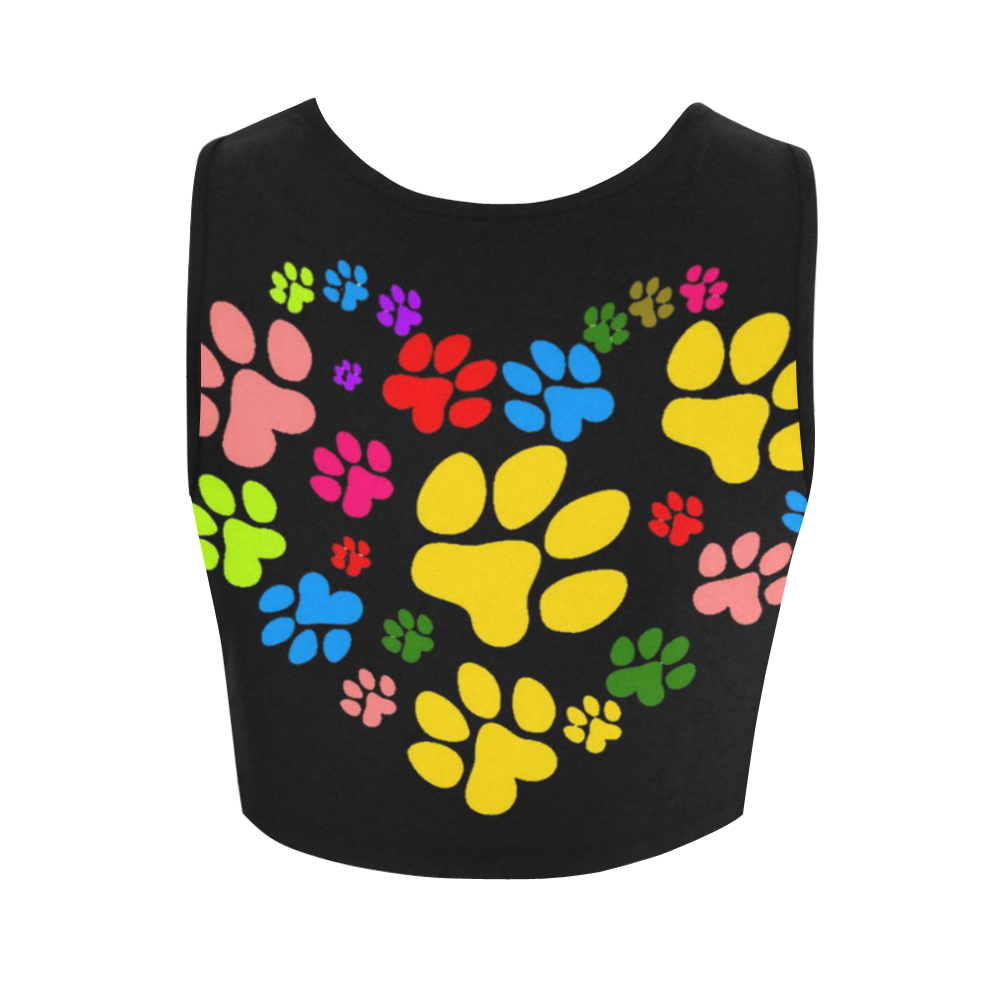 Paws heart by Popart Lover Women's Crop Top (Model T42)