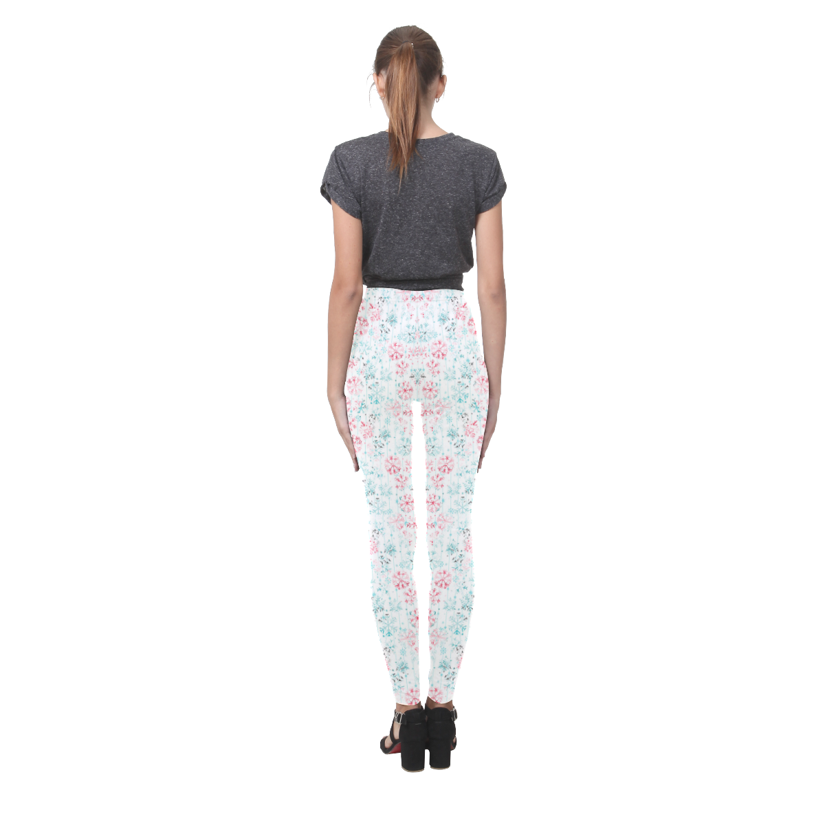 watercolor snowflakes, christmas pattern Cassandra Women's Leggings (Model L01)