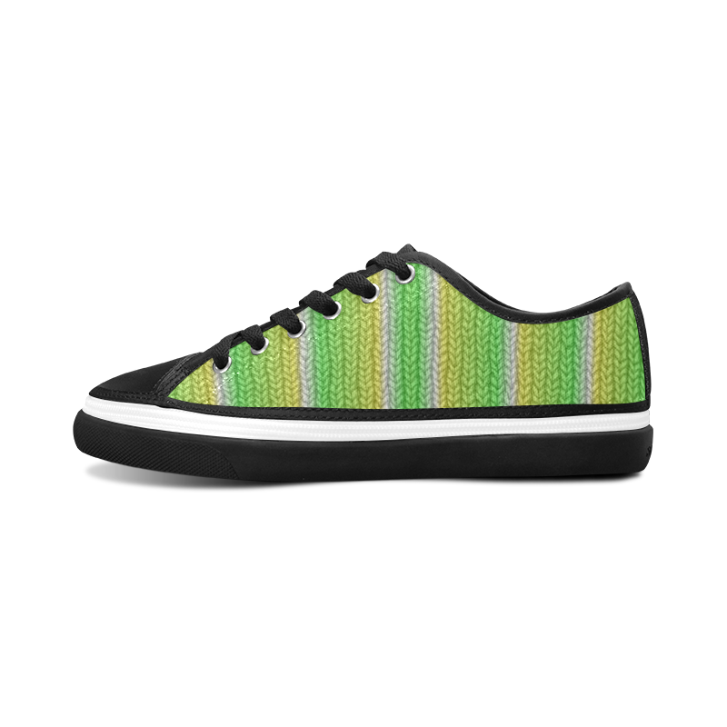 Knitted 16 A Women's Canvas Zipper Shoes/Large Size (Model 001)