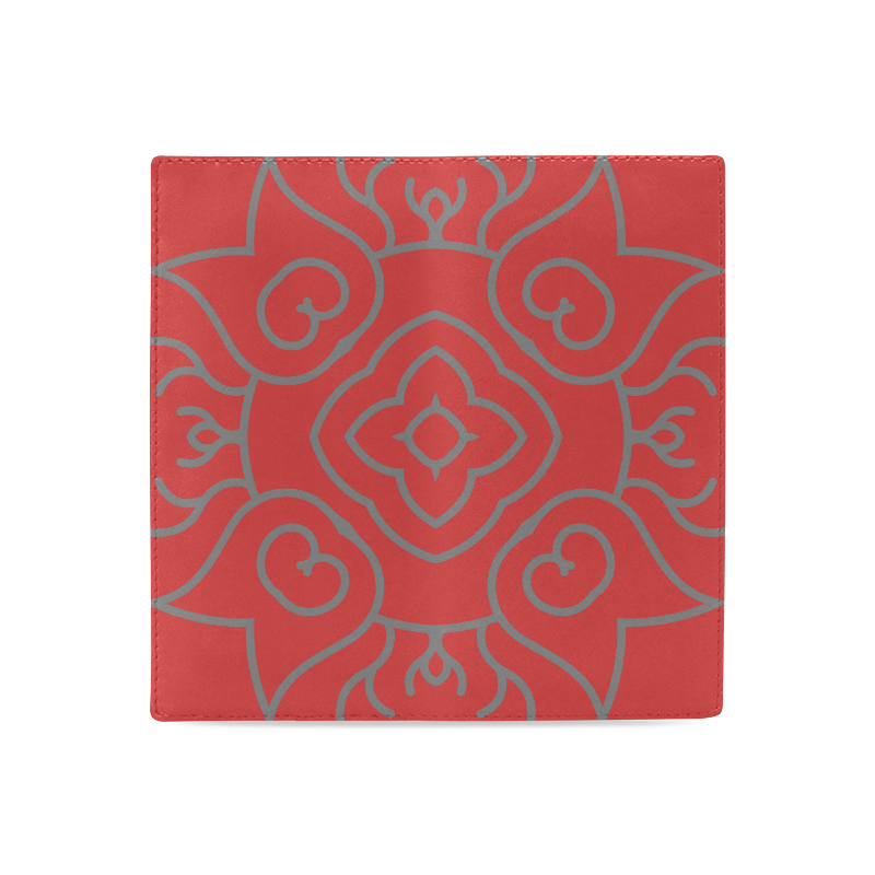 New! Luxury hand-drawn Mandala wallet. Designers vintage edition with red and silver Women's Leather Wallet (Model 1611)