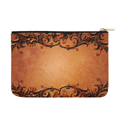 Decorative vintage design and floral elements Carry-All Pouch 12.5''x8.5''
