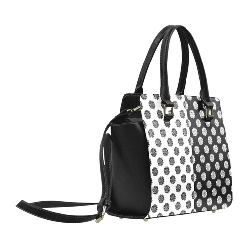 black and white peonies Classic Shoulder Handbag (Model 1653)