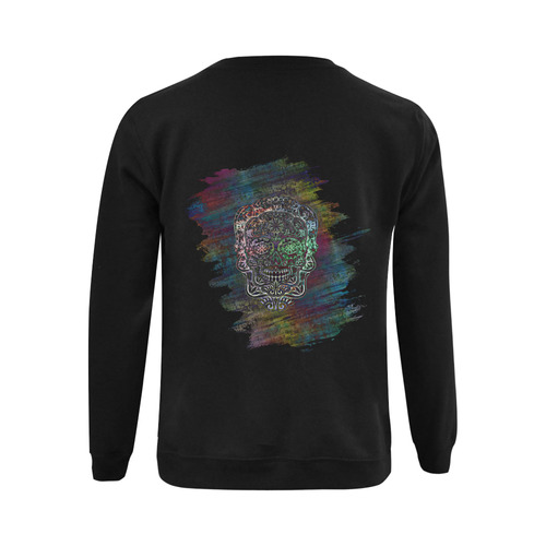 Día De Los Muertos Skull Ornaments Brush Gildan Crewneck Sweatshirt(NEW) (Model H01)