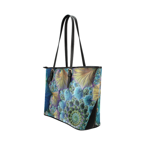 Blue Seafoam Leather Tote Bag/Large (Model 1651)