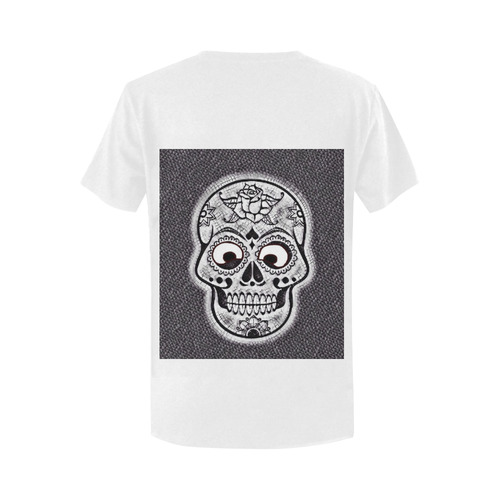 funny skull Women's T-Shirt in USA Size (Two Sides Printing)