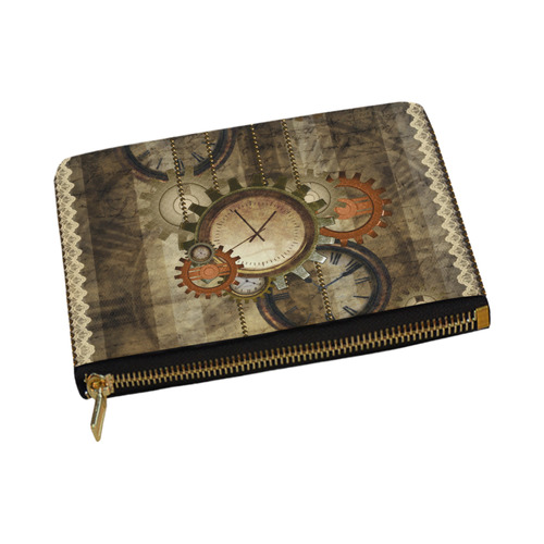 Steampunk, wonderful noble desig, clocks and gears Carry-All Pouch 12.5''x8.5''