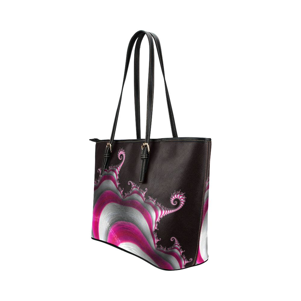 Candy Cane Leather Tote Bag/Large (Model 1651)