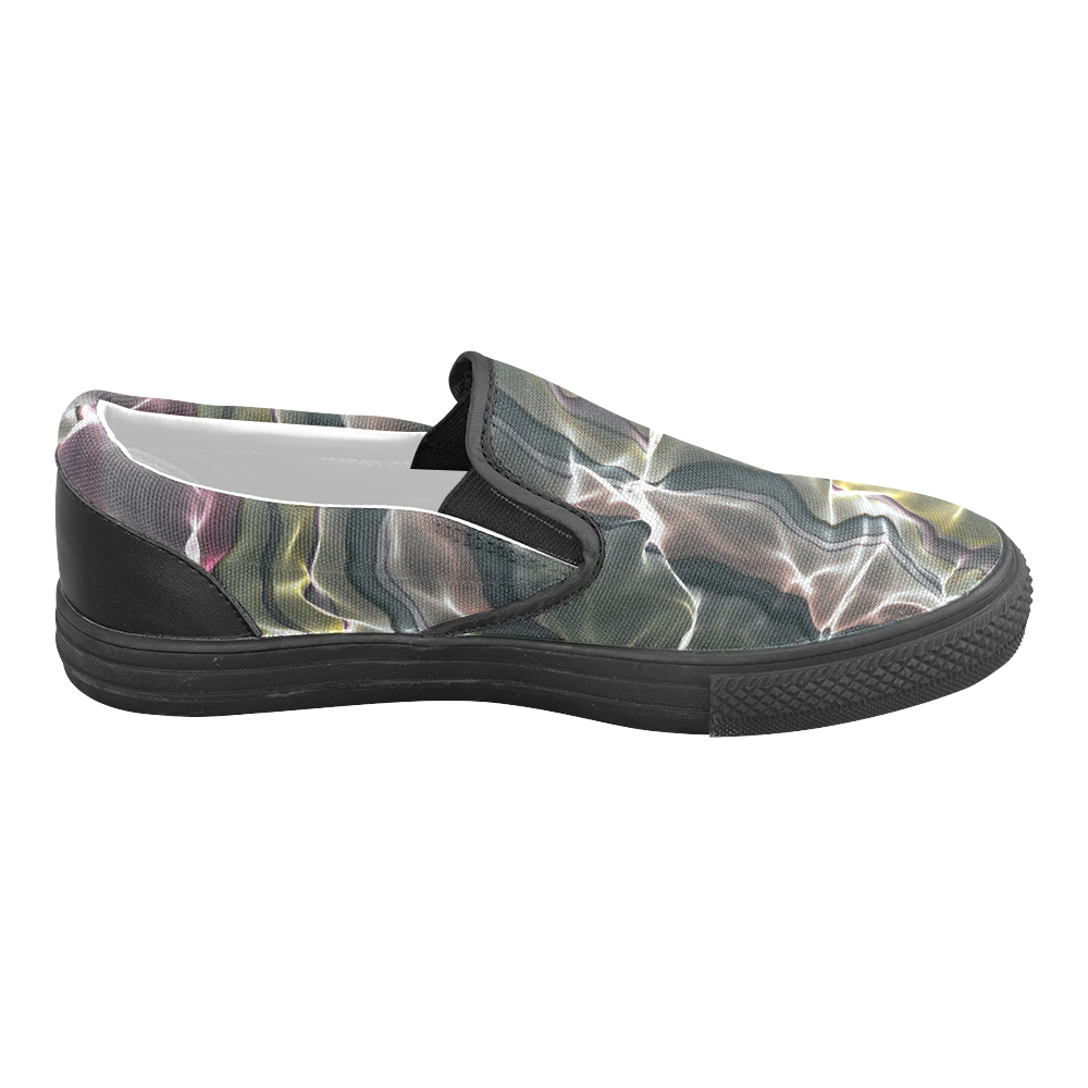 Abstract Glossy Wavy Mesh Slip-on Canvas Shoes for Men/Large Size (Model 019)