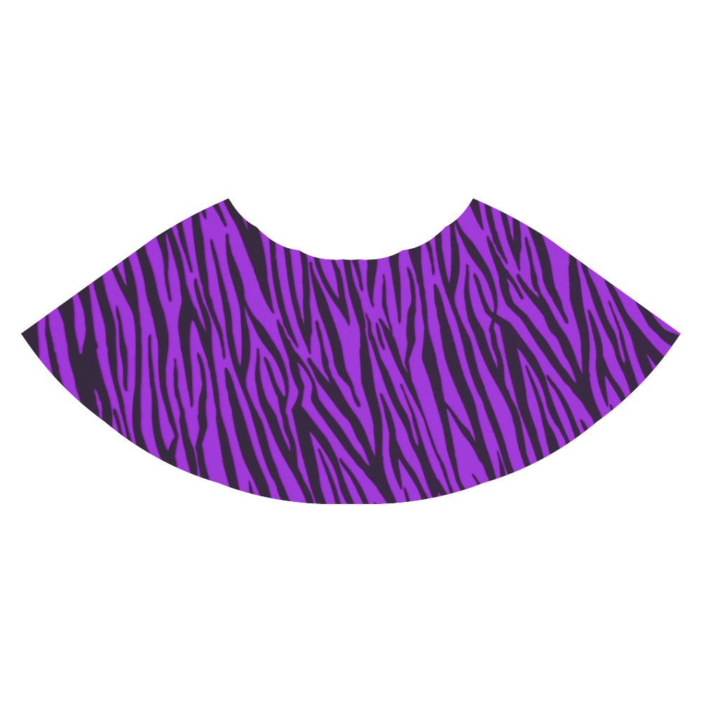 Purple Zebra Stripes Fur Athena Women's Short Skirt (Model D15)